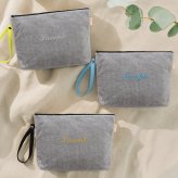 おむつポーチ パイル地 【Onburt オリジナル オーダーメイド】 世界に一つだけ 刺繍 名入れ 抗菌 消臭 加工 日本製 グレー