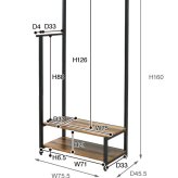 ラック ハンガー インダストリアル 高さ 160cm ヴィンテージ風 見せる収納 吊り下げ 収納棚 2段 ロングコート スーツ 帽子 収納 ブ 一人暮らし elvis 新生活