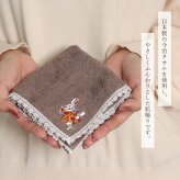 ハンカチ 今治 タオルハンカチ 1枚 不思議の国のアリス トランプウサギ 刺繍 ラッピング無料 日本製