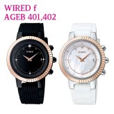 WIRED f(ワイアード エフ)  AGEB401,402  TOKYO GIRL MIX Bluetooth シリコンバンド カラー(ブラック,ホワイト )  生産終了 稀少 10代から20代向け かわいさとクールさを兼ね備えたデイリーウォッチ。