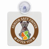 カーサイン 高齢者マーク SENIOR SAFE DRIVER ユークレニアンレフコイ 車内用 吸盤タイプ 収れん火災防止タイプ 肉球 日本製 車 ステッカー