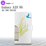 Galaxy A23 GalaxyA23 手帳型スマホケース カバー 青い鳥 黄 2022年 10月発売 nk-004s-a23-dr1291