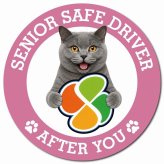 カーサイン 高齢者マーク SENIOR SAFE DRIVER シャルトリュー マグネット 強力 直径13cm 肉球 日本製 車 ステッカー