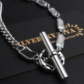 ステンレス マンテルネックレス 大きめ デザインネックレス メンズネックレス シルバー 喜平チェーン ブラックストーン アシンメトリー カスタム お洒落 原宿 韓流 男性 金属アレルギー対応