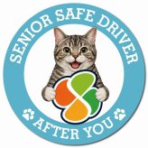カーサイン 高齢者マーク SENIOR SAFE DRIVER アメリカンワイヤーヘア マグネット 強力 直径13cm 肉球 日本製 車 ステッカー