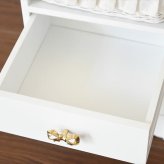 ラック プリンセス カウンター キャビネット 38cm ロココ かわいい 姫系 収納 チェスト 引き出し アンティーク 調 ヨーロピアン フレンチスタイル 白家具 リボン ラタン カゴ付き 一人暮らし 新生活