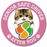 カーサイン 高齢者マーク SENIOR SAFE DRIVER ミヌエット マグネット 強力 直径13cm 肉球 日本製 車 ステッカー