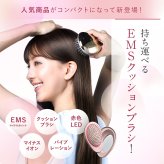 EMSブラシ WAVEWAVE EMS Brush Air mini WH51-03 クッションブラシ EMS マイクロカレント マイナスイオン 赤色LED バイブレーション 3段階 充電式 コードレス コンパクト ミニ ヘアブラシ 頭皮ケア 持ち運び 旅行 ミラー付き 美容家電 女性 母 妻 誕生日 母の日 プレゼント ギフト
