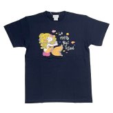 水森亜土 カラーTシャツ(M) ニンギョ ネイビー アパレル 送料込み
