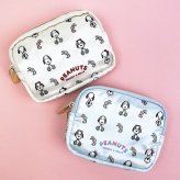スヌーピー ＆ベル サテンミニポーチ ライトブルー SNOOPY