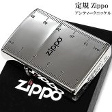 ZIPPO ライター シルバー 定規 アンティークニッケル 古美仕上げ 銀 ジッポ ロゴ おしゃれ かっこいい メンズ ギフト プレゼント