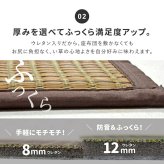 夏ラグ 夏用カーペット い草ラグ 12mmウレタン い草 ラグ 井草ラグ いぐさラグ 敷物 夏 夏用 夏用ラグ 大きい 大きめ イグサ ウレタン入り ふっくら 防音 裏張り付き 裏面不織布 折りたたみ おしゃれ ナチュラル アジアン グリーン ベージュ