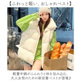 ベスト レディース 通販 中綿ベスト ダウンベスト ダウン アウター 防寒着 カジュアル 女性 防寒 暖かい 軽量 軽い フードなし スタンドネック ハイネック シンプル 通学通勤, 秋冬アウター