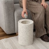 ゴミ箱 5L 東谷 MAR-15 テラゾー柄 トラッシュカン 二重構造 袋が見えない 小さい 小さめ コンパクト 省スペース 石目調 人工大理石風 蓋なし おしゃれ 北欧 韓国インテリア リビング 寝室 オフィス デスク下 一人暮らし ホワイト ライトグレー 新生活
