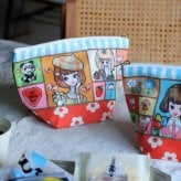 Oishii＆Kawaiiルネガールポーチ【塩バター】内藤ルネ かわいい おしゃれ ポーチ 個包装 御礼 お返し プレゼント ギフト 贈り物 お歳暮 御歳暮 御中元 お中元 洋菓子 和菓子 ハタダ 畑田 畑田本舗 四国 愛媛 焼き菓子セット
