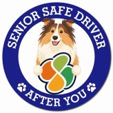 カーサイン 高齢者マーク SENIOR SAFE DRIVER ラフコリー マグネット 強力 直径13cm 肉球 日本製 車 ステッカー