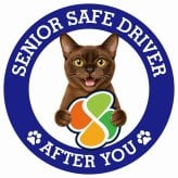 カーサイン 高齢者マーク SENIOR SAFE DRIVER バーミーズ ステッカー シール 直径13cm 肉球 日本製 車