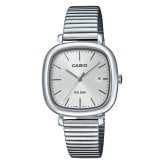 箱なし カシオ 腕時計 レディース CASIO シルバー スクエア 四角 メタル 海外モデル 逆輸入 薄型 50m防水 カレンダー 日付 シンプル レトロ 仕事 通勤 就職祝い 誕生日 母の日 プレゼント ギフト 成人 卒業 入学