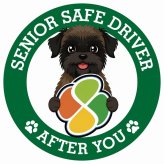 カーサイン 高齢者マーク SENIOR SAFE DRIVER ベルジアングリフォン ステッカー シール 直径13cm 肉球 日本製 車