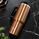 スタバ スタンレー コラボ タンブラー 1183ml ザ・クエンチャー コッパー ブラック 海外限定モデル ステンレスボトル ストロー付 大容量 水筒 おしゃれ 保冷 アウトドア キャンプ オフィス 贈り物 プレゼント 40oz