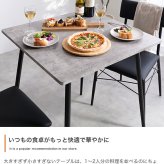 ダイニング家具 【3点セット】 ダイニングテーブルセット 食卓 チェア 椅子 机 リビング カフェ 大理石 石目柄 一人暮らし 一人用 黒脚 幅70 2人掛け 3点 在宅 リモートワーク 軽量 いす イス 正方形 PVC スチール