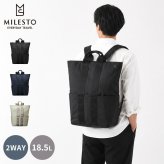 【正規販売】MILESTO ミレスト STLAKT ストラクト MLS569 バックパック 2WAY 18.5L リュック トートバッグ 軽量 旅行 ビジネス 通勤 ブラック ベージュ ネイビー 通学 ギフト プレゼント メンズ レディース ブランド キャリーオン PC収納 男性 女性 海外旅行