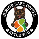 カーサイン 高齢者マーク SENIOR SAFE DRIVER サビ（べっ甲） ステッカー シール 直径13cm 肉球 日本製 車