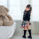 Rora 子供服 通販 キッズスカート チュチュスカート ピアノ発表会 結婚式フォーマル 卒園式入学式 フォーマル ウエストゴム フレアスカート ボリュームスカート チュールスカート アンティーク調 ガーリーレトロ ふんわり可愛い お出かけ着 小学生
