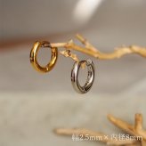 ピアス フープ つけっぱなし 小さめ ステンレス アレルギー対応 幅2.5mm × 内径 8mm 12mm 太め 中折れ 大人 上品 通勤 オフィス シンプル