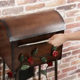 メールボックス ローズ横型 ブルー ブルー・ブラウン 2色展開 郵便ポスト 玄関 屋外 おしゃれ シンプル 新生活 家具 インテリア 不二貿易