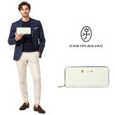 CASTELBAJAC カステルバジャック 長財布 ルル ラウンドファスナー ウォレット 普段使い 使いやすい メンズ レディース ギフト プレゼント ホワイト 073625