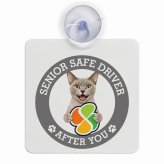カーサイン 高齢者マーク SENIOR SAFE DRIVER ヨーロピアンバーミーズ 車内用 吸盤タイプ 収れん火災防止タイプ 肉球 日本製 車 ステッカー