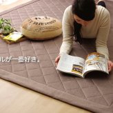 ラグ カーペット デニム調 ニットキルト 『アルバ2IT』 約145×175cm 長方形 コンパクト