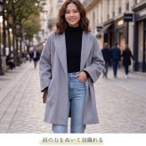 ゆったり ショートコート レディース アウター ハンドメイド 七分丈 コート カーディガン 秋冬 羽織 ダブルフェイス 一枚仕立て ウール 大きいサイズ 大人 ブランド Filomo ギフト プレゼント 7F (08000247r)