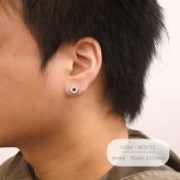 ハワイアンジュエリー ゴールド ピアス K14 14金 一粒 ホワイト ブラックジルコニア 選べる 片耳 一個購入可 スタッドピアス ラウンド K10ゴールド地金入りシリコンキャッチ シンプル 20G ゲージ 受注生産 メンズ レディース プレゼント【品番：GSE101】