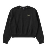 Reebok リーボック トレーナー レディース RL-6500 スウェット クロップド ショート丈 長袖 クルーネック 裏起毛 暖かい ロゴ 刺繍 防寒 スタイルアップ スポーツ カジュアル ファッション トレーニング 黒 M L LL 2026FW Karlas
