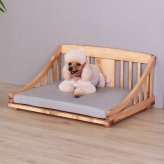 ペットベッド giocoso パイン材 天然木 S・M ライトブラウン・ホワイト W52.5xD42.8xH34cm 犬 猫 ペット家具 ペット用品 ライトブラウン ホワイト おしゃれ