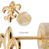 K18 ゴールド ピアス 18金 18K 片耳(1個)購入可 18Kイエローゴールド 18Kピンクゴールド 18Kホワイトゴールド フレア 百合 ゆり 紋章 スタッドピアス 上品 メンズ レディース 誕生日 プレゼント ハロウィン 【品番：RME-FU-243】