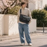 snowpeak Grid Messenger Bag ショルダーバッグ 斜め掛け 大容量 普段使い 使いやすい シンプル レディース メンズ ギフト プレゼント ブラック 100261sb08