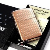 ZIPPO ライター アーマー Lineage 1932 Vertical ジッポ ロゴ 鏡面カッパー おしゃれ エングレービング 縦ライン 彫刻 銅 ギフト 渋い メンズ かっこいい プレゼント
