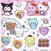 サンリオキャラクターズ ×チェゴシム クリアキャンディシール ピンク 文具 Sanrio
