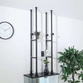 ラック 不二貿易 上置き突っ張りシェルフ BAAL ブ ト 4段 収納機能 高さ80~131cm 幅39cm 奥行き25cm アクリル棚板 可動棚 新生活