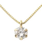ダイヤモンド ネックレス 0.3ct K18 イエローゴールド 一粒 6本爪 シンプル ダイヤ ペンダント レディース ジュエリー 鑑別カード付 18金 華奢 ゴールドネックレス