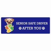 カーサイン 高齢者マーク SENIOR SAFE DRIVER チワパグ ステッカー シール 長方形 15x5cm 肉球 日本製 車