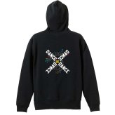 ダンス パーカー プルオーバー メンズ レディース ジュニア 練習着 裏パイル おもしろ 名入れ スウェット おしゃれ キッズ 大きいサイズ 文字入れ無料 「ネオンスタイルのクロスDANCE」 アートワークスコウベ 【送料無料】