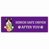 カーサイン 高齢者マーク SENIOR SAFE DRIVER 黒白（ハチワレ） ステッカー シール 長方形 15x5cm 肉球 日本製 車