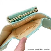 ちいかわ 口金財布 ミニ財布 レディース 二つ折り財布 コンパクト財布 小銭入れ キャラクター グッズ 雑貨 ハチワレ 似顔絵 型押し ミント かわいい おしゃれ ギフト プレゼント