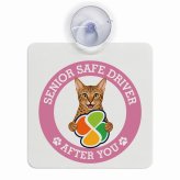 カーサイン 高齢者マーク SENIOR SAFE DRIVER オシキャット 車内用 吸盤タイプ 収れん火災防止タイプ 肉球 日本製 車 ステッカー