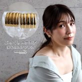 ステンレス スクエアピアス 18KGP 両耳用 2点セット レディース ゴールド ワイド 四角 リブデザイン ボリューム 大ぶり スタッドピアス キャッチ式 存在感 モード 上品 きれいめ 大人 女性 アクセサリー ジュエリー 耳飾り