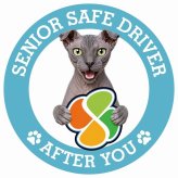 カーサイン 高齢者マーク SENIOR SAFE DRIVER ユークレニアンレフコイ ステッカー シール 直径13cm 肉球 日本製 車